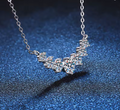 925 Sterling Silver Plated with 18K White Gold Moissanite Necklace for Women