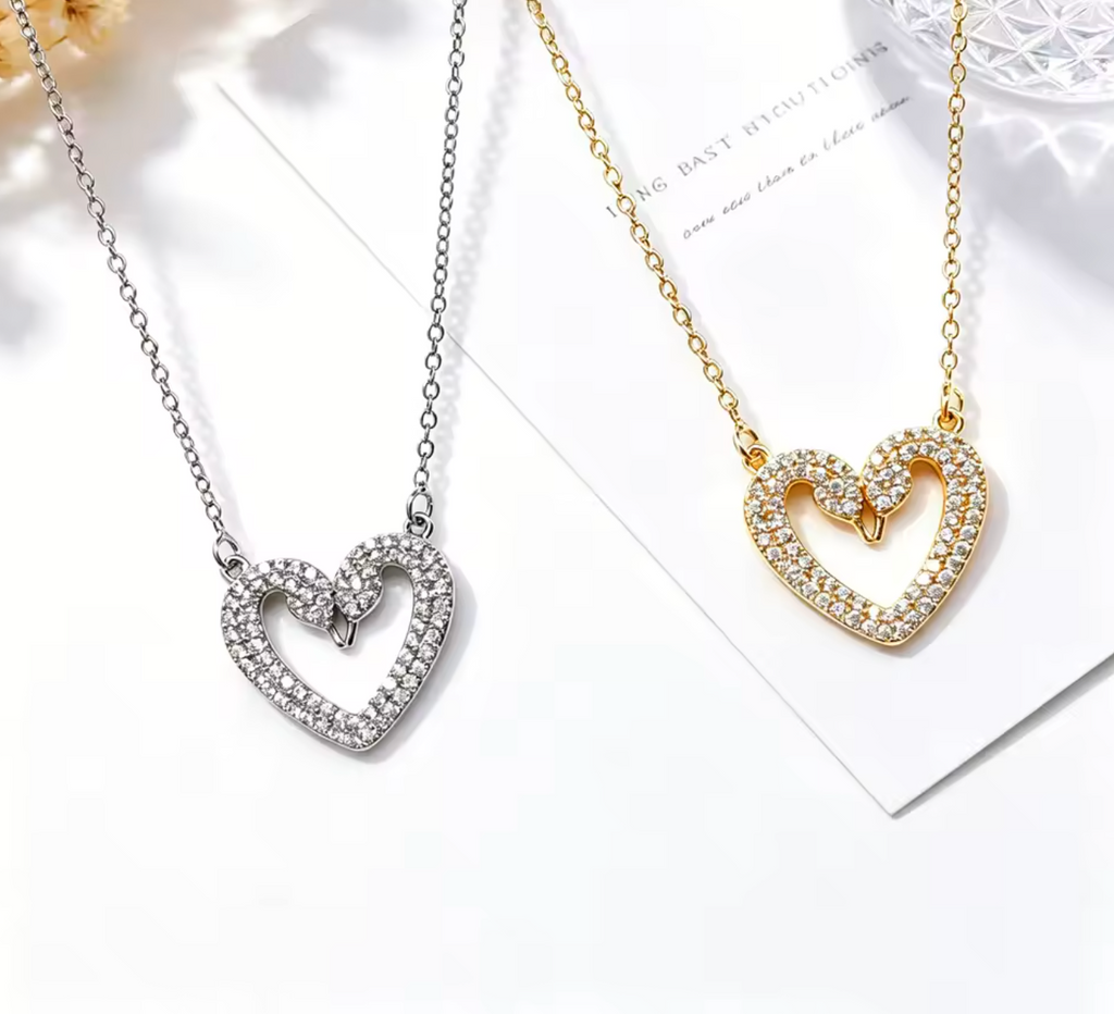 Heart-Shaped Swan Necklace for Women