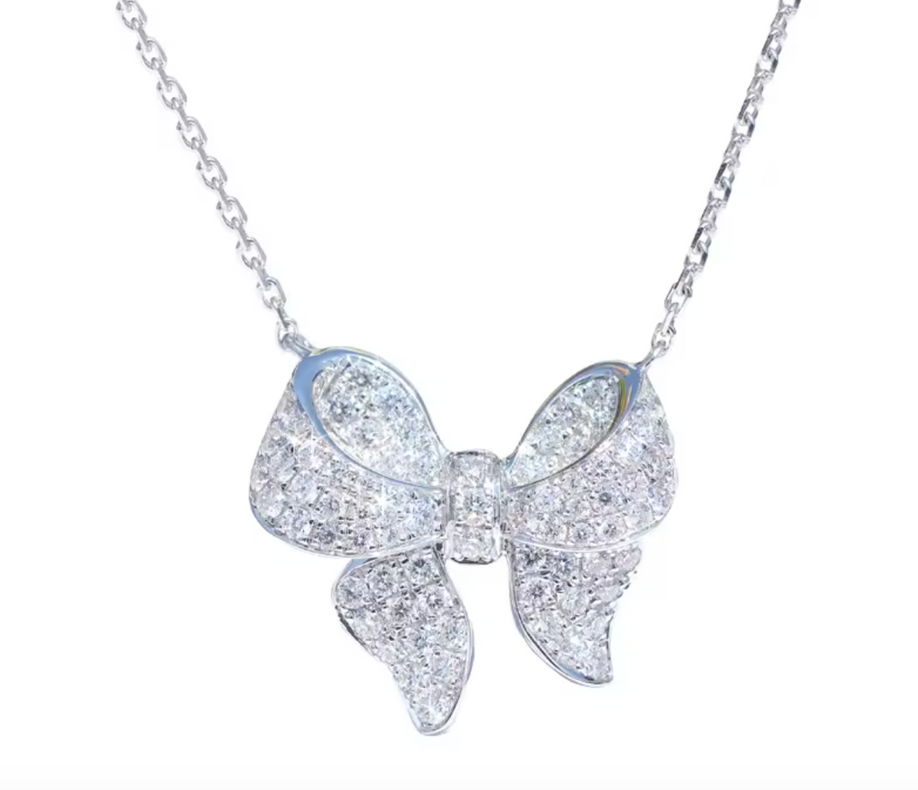 Huitan Bright Bow Pendant Necklace for Women